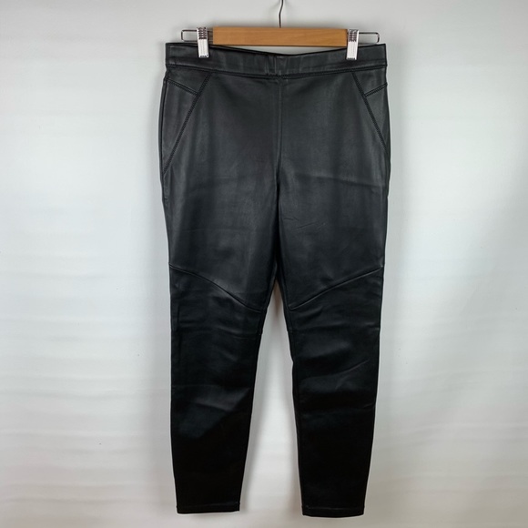 Free People Moto Black Vegan Leather Leggings - Picture 7 of 15